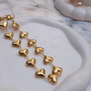 Collier Puffy hearts