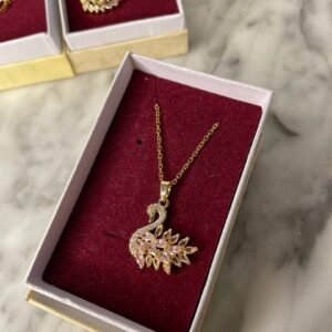 Collier SWAN عقد البجعة ROSE acier inoxydable dorée