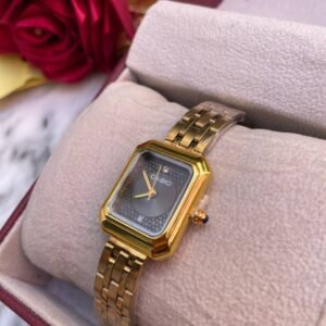 Alternative view of Montre Femme Rectangulaire – GRACE GOLD & BLACK