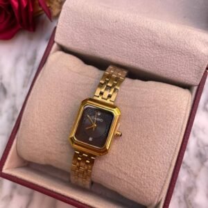 Montre Femme Rectangulaire – GRACE GOLD & BLACK