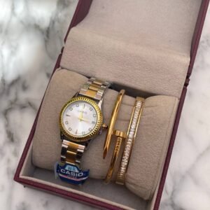 PACK 0007 Montre – SOYA GOLD SILVER & WHITE + 2 BRACELETS