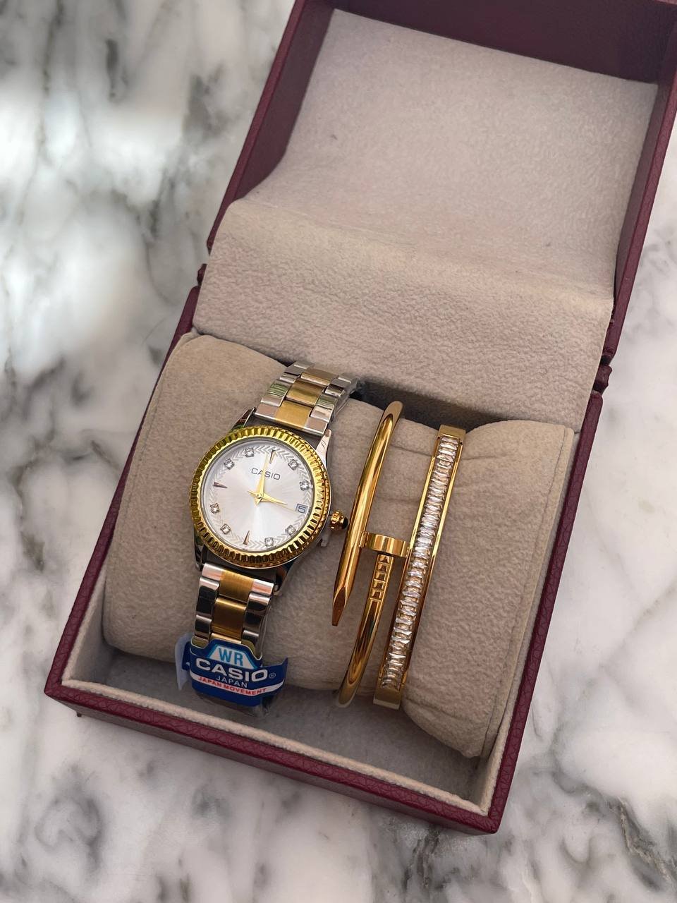 PACK 0007 Montre – SOYA GOLD SILVER & WHITE + 2 BRACELETS