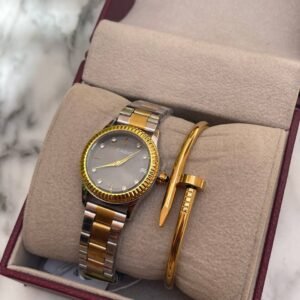 PACK 0006 Montre SOYA GOLD SILVER & BLACK + BRACELET