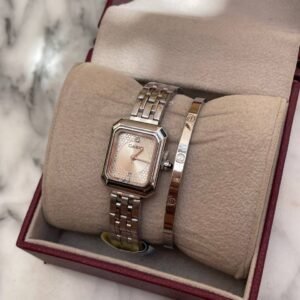 PACK 0005 Montre – GRACE SILVER & WHITE + BRACELET